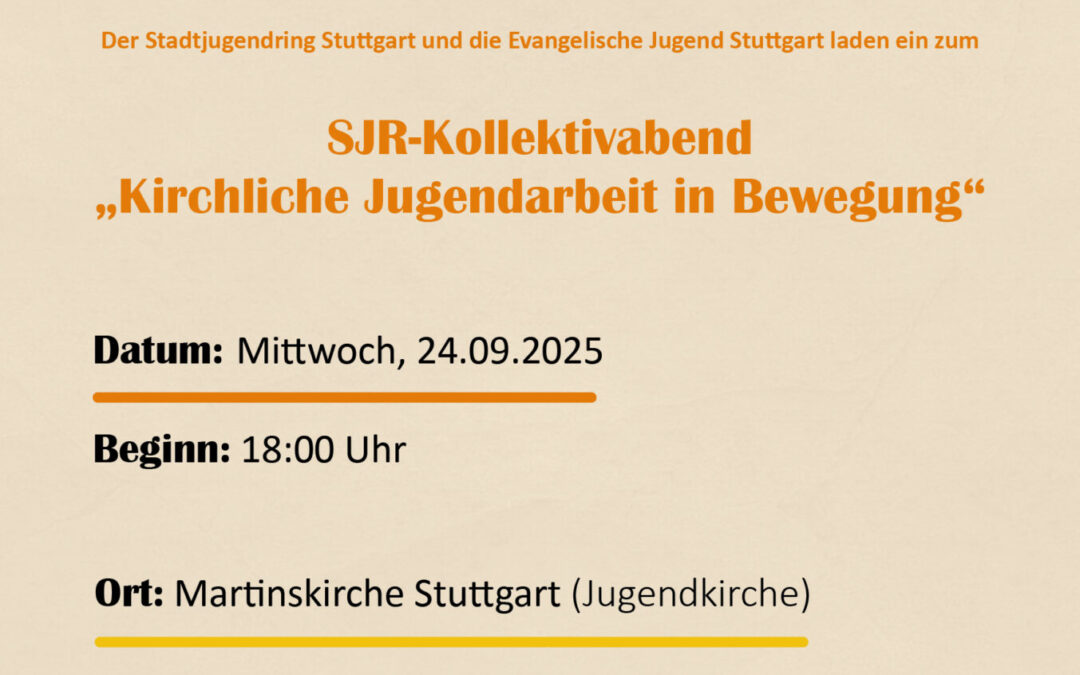 Einladung zum SJR-Kollektivabend „Kirchliche Jugendarbeit in Bewegung“